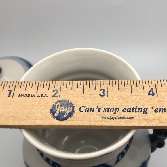 VTG Gzhel Russian hand painted porcelain cup with lid, Rooster Creamer - Picture 10 of 16